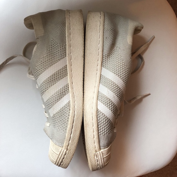 Adidas Superstar White/Grey Primeknit Sneakers - Picture 4 of 8